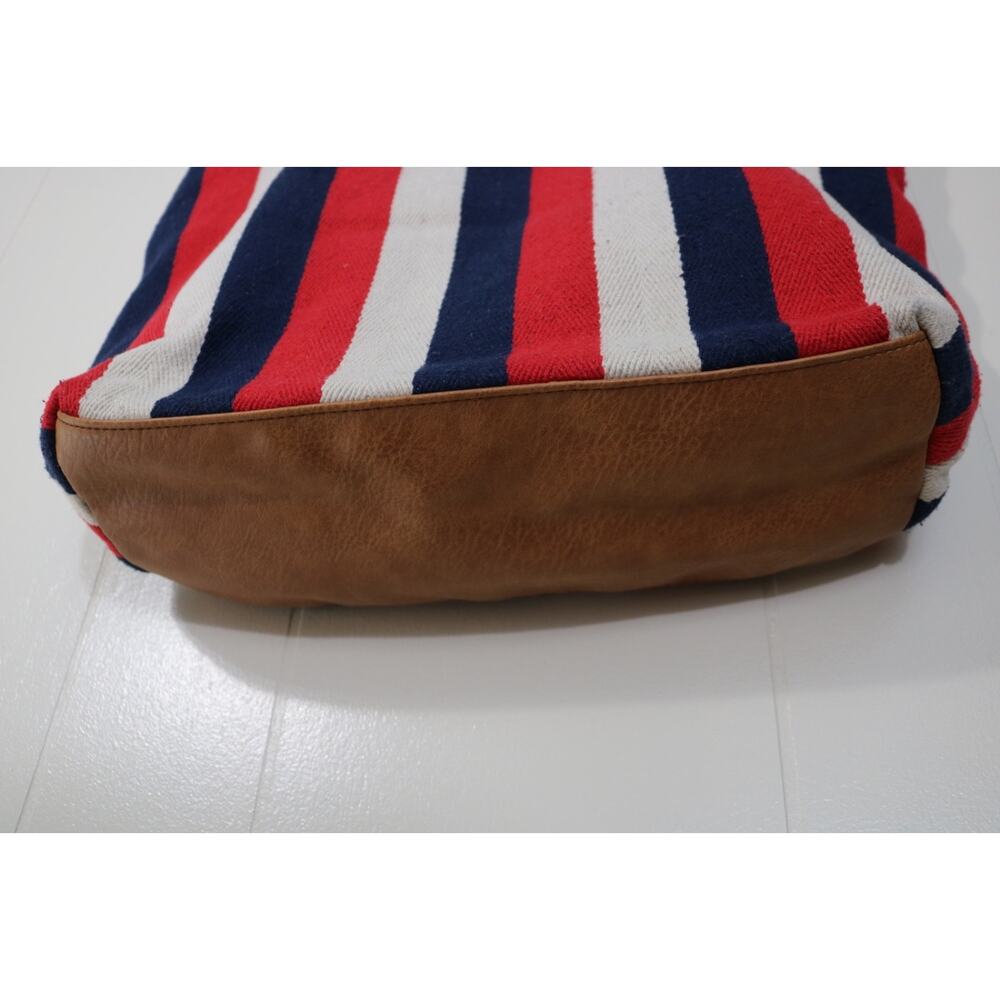 BUENO Red White Blue Leather Tote Bag Purse - Picture 3 of 10
